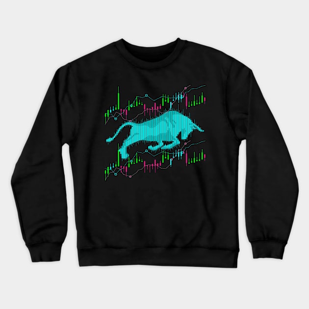 Stock Market Bull Market Capitalism Crewneck Sweatshirt by ShirtsShirtsndmoreShirts